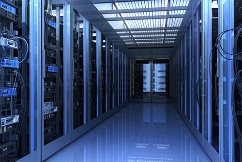 Rows of processors and servers