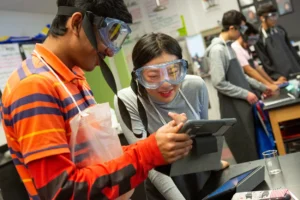 Community School students working on a project