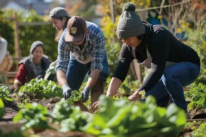 People picking from agriculture fields
