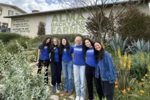Group of girls at Alma Backyard Farms